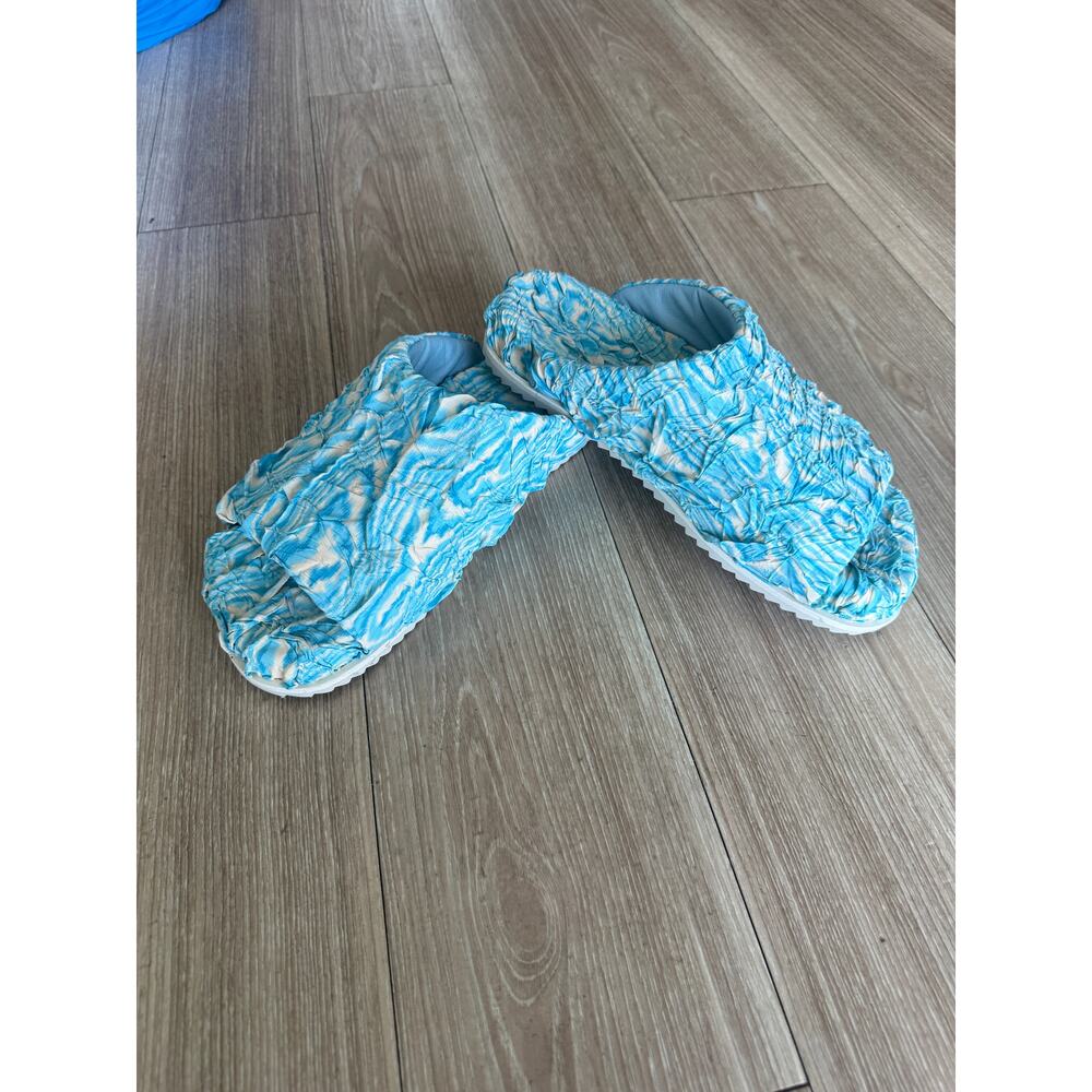 Yume Yume Blue Ikat Tent Slides Vegan& Eco-Friendly Limited Edition  Size 42